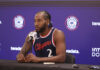 Kawhi Leonard en el Media Day 2024.