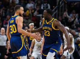 Stephen Curry y Draymond Green, los líderes de los Golden State Warriors.