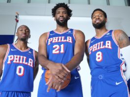 Maxey, Embiid y George, los destacados de los Philadelphia 76ers.