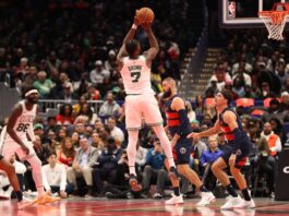 Jaylen Brown destruyó a la defensa de los Wizards.