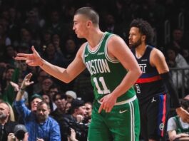 Payton Pritchard acertó siete triples en la victoria de los Celtics.